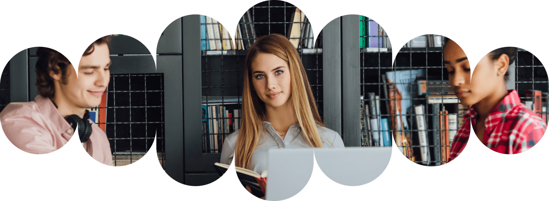 Students in library